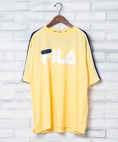 FILA(フィラ)の「∴WEGO/FILA別注パイピング切替Tシャツ(Tシャツ/カットソー・メンズ・ホワイト/サックスブルー/ライトイエロー/ライトピンク・MEDIUM/LARGE)」の17枚目の写真