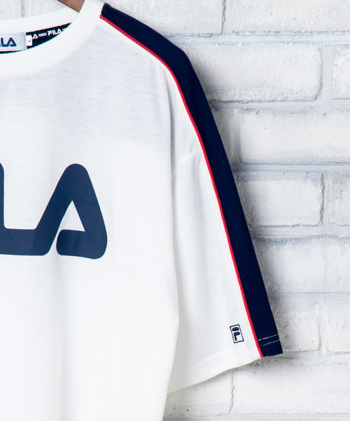 FILA(フィラ)の「∴WEGO/FILA別注パイピング切替Tシャツ(Tシャツ/カットソー・メンズ・ホワイト/サックスブルー/ライトイエロー/ライトピンク・MEDIUM/LARGE)」の9枚目の写真