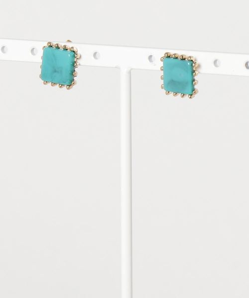 dictionary（ディクショナリー）の「【dictionary / ディクショナリー】 カラービーズ ピアス（ピアス（両耳用）・レディース・ホワイト/ピンク/イエロー/ベージュ/ブラウン/レッド/オフホワイト/ターコイズブルー・FREE）」の12枚目の写真