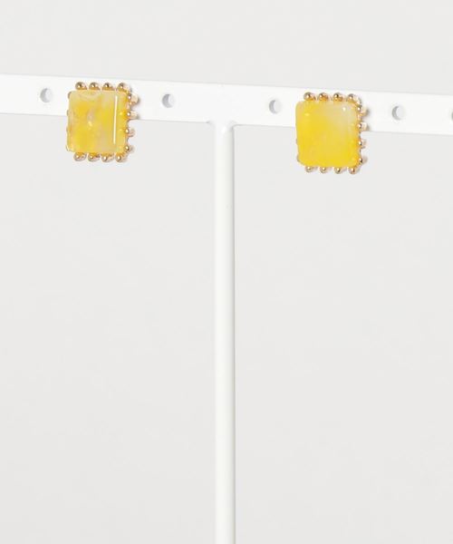 dictionary（ディクショナリー）の「【dictionary / ディクショナリー】 カラービーズ ピアス（ピアス（両耳用）・レディース・ホワイト/ピンク/イエロー/ベージュ/ブラウン/レッド/オフホワイト/ターコイズブルー・FREE）」の11枚目の写真