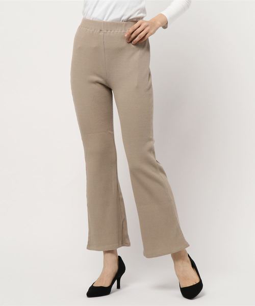 KOBE LETTUCE（コウベレタス）の「リブフレアパンツ【セットアップOK】（その他パンツ・レディース・パープル/グリーン/ブラック/ベージュ・FREE）」の7枚目の写真