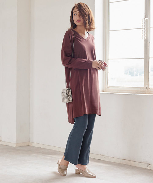 KOBE LETTUCE（コウベレタス）の「リブフレアパンツ【セットアップOK】（その他パンツ・レディース・パープル/グリーン/ブラック/ベージュ・FREE）」の10枚目の写真