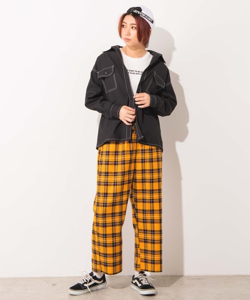 WEGO（ウィゴー）の「WEGO/ステッチポケットシャツジャケット（シャツ/ブラウス・レディース・ブラック/パープル/ブラック系その他2・FREE）」の10枚目の写真