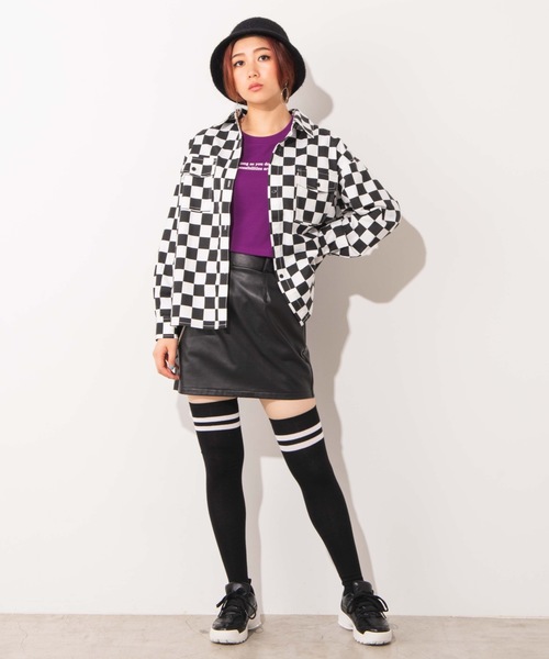 WEGO（ウィゴー）の「WEGO/ステッチポケットシャツジャケット（シャツ/ブラウス・レディース・ブラック/パープル/ブラック系その他2・FREE）」の13枚目の写真