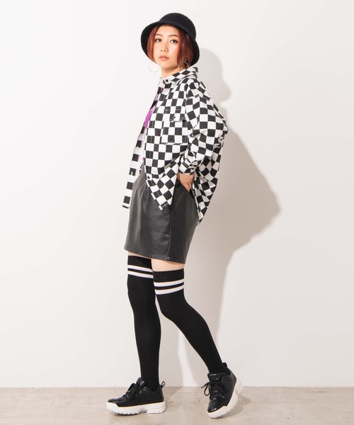 WEGO（ウィゴー）の「WEGO/ステッチポケットシャツジャケット（シャツ/ブラウス・レディース・ブラック/パープル/ブラック系その他2・FREE）」の14枚目の写真