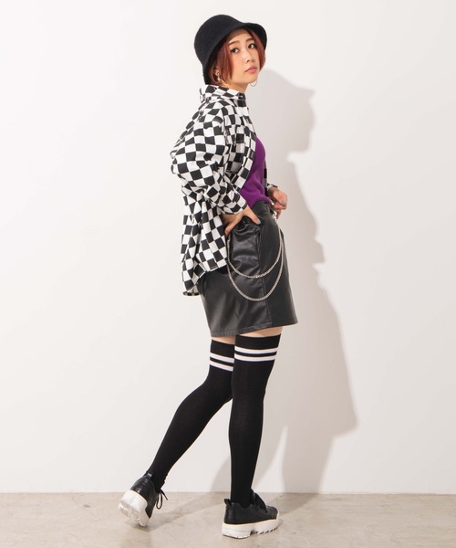 WEGO（ウィゴー）の「WEGO/ステッチポケットシャツジャケット（シャツ/ブラウス・レディース・ブラック/パープル/ブラック系その他2・FREE）」の15枚目の写真