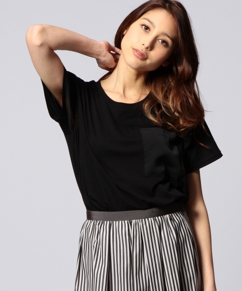 UNITED ARROWS（ユナイテッドアローズ）の「UAW C P ポケット Tシャツ ◆（Tシャツ/カットソー・レディース・ホワイト/ブラック・フリー）」の2枚目の写真