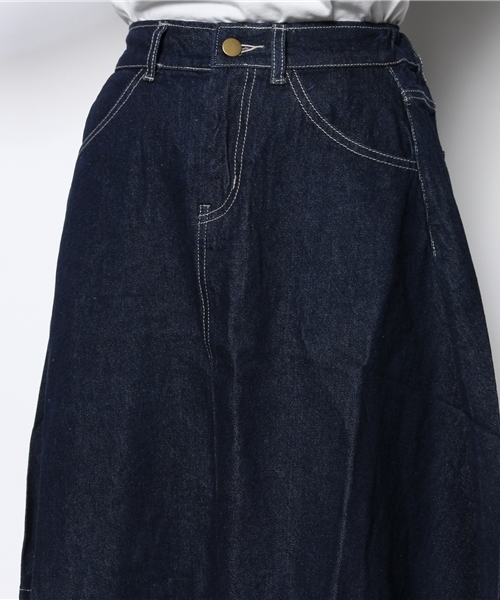 Chico（チコ）の「デニムフレアスカート（スカート・レディース・ネイビー/オフホワイト・FREE）」の11枚目の写真