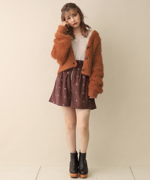 one after another NICE CLAUP(ワンアフターアナザーナイスクラップ)の「くしゅっと長袖リボンインナー(Tシャツ/カットソー・レディース・ベージュ/ブラウン/オフホワイト/ピンク・FREE)」の13枚目の写真