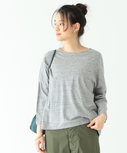 BEAMS BOY（ビームスボーイ）の「BEAMS BOY / ドロップショルダー 裾ラウンド7分袖（Tシャツ/カットソー・レディース・ネイビー/ホワイト/グレー/グリーン系その他・ONE SIZE）」の3枚目の写真