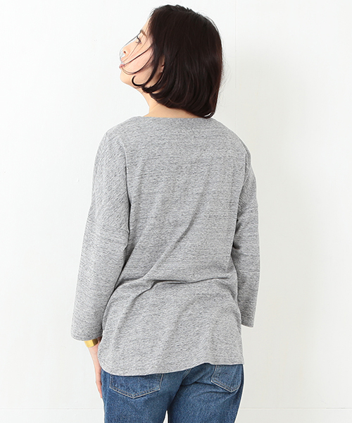 BEAMS BOY（ビームスボーイ）の「BEAMS BOY / ドロップショルダー 裾ラウンド7分袖（Tシャツ/カットソー・レディース・ネイビー/ホワイト/グレー/グリーン系その他・ONE SIZE）」の14枚目の写真