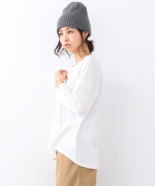 BEAMS BOY（ビームスボーイ）の「BEAMS BOY / ドロップショルダー 裾ラウンド7分袖（Tシャツ/カットソー・レディース・ネイビー/ホワイト/グレー/グリーン系その他・ONE SIZE）」の21枚目の写真