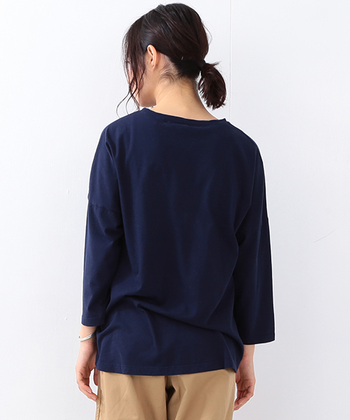 BEAMS BOY（ビームスボーイ）の「BEAMS BOY / ドロップショルダー 裾ラウンド7分袖（Tシャツ/カットソー・レディース・ネイビー/ホワイト/グレー/グリーン系その他・ONE SIZE）」の19枚目の写真