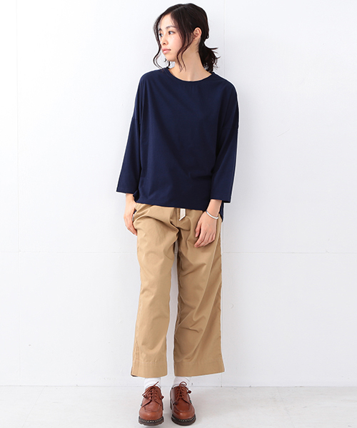 BEAMS BOY（ビームスボーイ）の「BEAMS BOY / ドロップショルダー 裾ラウンド7分袖（Tシャツ/カットソー・レディース・ネイビー/ホワイト/グレー/グリーン系その他・ONE SIZE）」の20枚目の写真