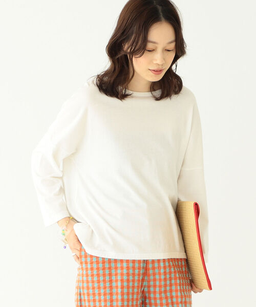 BEAMS BOY（ビームスボーイ）の「BEAMS BOY / ドロップショルダー 裾ラウンド7分袖（Tシャツ/カットソー・レディース・ネイビー/ホワイト/グレー/グリーン系その他・ONE SIZE）」の6枚目の写真