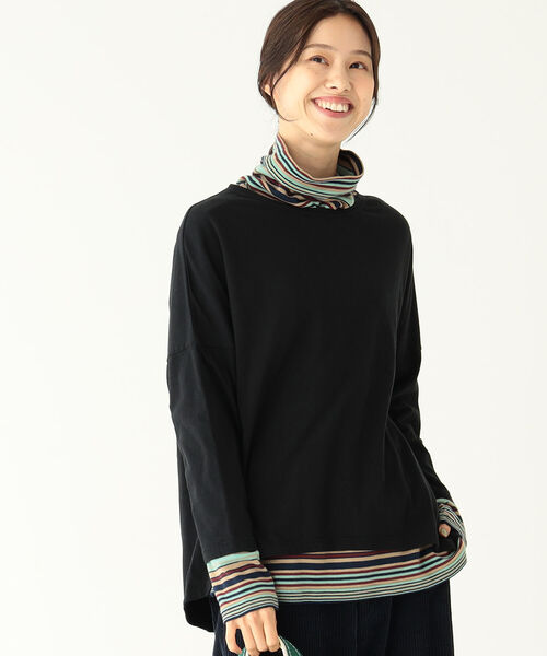 BEAMS BOY（ビームスボーイ）の「BEAMS BOY / ドロップショルダー 裾ラウンド7分袖（Tシャツ/カットソー・レディース・ネイビー/ホワイト/グレー/グリーン系その他・ONE SIZE）」の8枚目の写真