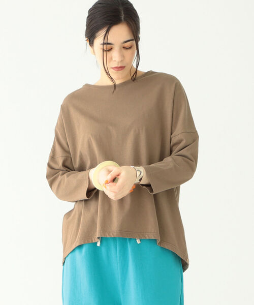 BEAMS BOY（ビームスボーイ）の「BEAMS BOY / ドロップショルダー 裾ラウンド7分袖（Tシャツ/カットソー・レディース・ネイビー/ホワイト/グレー/グリーン系その他・ONE SIZE）」の10枚目の写真