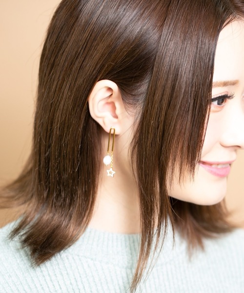 ゴールドモチーフ パールピアス ピアス 両耳用 アクセサリー Peony ピオニー Peony ピオニー のファッション