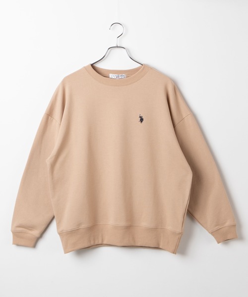 U.S. POLO ASSN.(ユーエスポロアッスン)の「∴WEGO/U.S. POLO ASSN.別注ワンポイントビッグシルエットスウェット(スウェット・レディース・アイボリー/スミクロ/ベージュ/ピンク/グリーン/ブルー/ホワイト・FREE)」の4枚目の写真