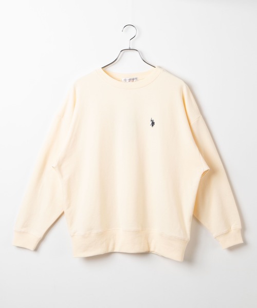 U.S. POLO ASSN.(ユーエスポロアッスン)の「∴WEGO/U.S. POLO ASSN.別注ワンポイントビッグシルエットスウェット(スウェット・レディース・アイボリー/スミクロ/ベージュ/ピンク/グリーン/ブルー/ホワイト・FREE)」の1枚目の写真