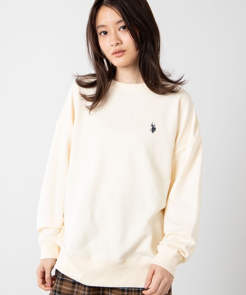 U.S. POLO ASSN.(ユーエスポロアッスン)の「∴WEGO/U.S. POLO ASSN.別注ワンポイントビッグシルエットスウェット(スウェット・レディース・アイボリー/スミクロ/ベージュ/ピンク/グリーン/ブルー/ホワイト・FREE)」の16枚目の写真