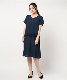 スラブ素材ドッキングワンピース