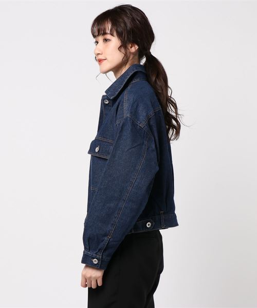 KOBE LETTUCE（コウベレタス）の「[ツイルorデニム]ショートジャケット（デニムジャケット・レディース・オフホワイト/モカ/ブルー系その他/グレイッシュベージュ・FREE）」の12枚目の写真