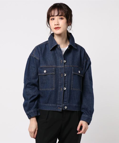 KOBE LETTUCE（コウベレタス）の「[ツイルorデニム]ショートジャケット（デニムジャケット・レディース・オフホワイト/モカ/ブルー系その他/グレイッシュベージュ・FREE）」の10枚目の写真