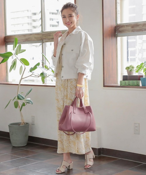 KOBE LETTUCE（コウベレタス）の「[ツイルorデニム]ショートジャケット（デニムジャケット・レディース・オフホワイト/モカ/ブルー系その他/グレイッシュベージュ・FREE）」の7枚目の写真