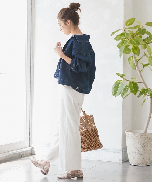 KOBE LETTUCE（コウベレタス）の「[ツイルorデニム]ショートジャケット（デニムジャケット・レディース・オフホワイト/モカ/ブルー系その他/グレイッシュベージュ・FREE）」の13枚目の写真