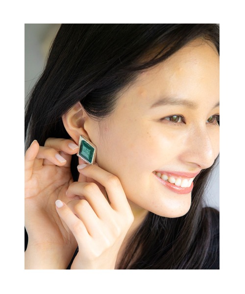 Ayler（アイラー）の「Ayler アイラー / Piace ストーンカットピアス（ピアス（両耳用）・レディース・ブラウン/グレー/エメラルド・FREE）」の16枚目の写真