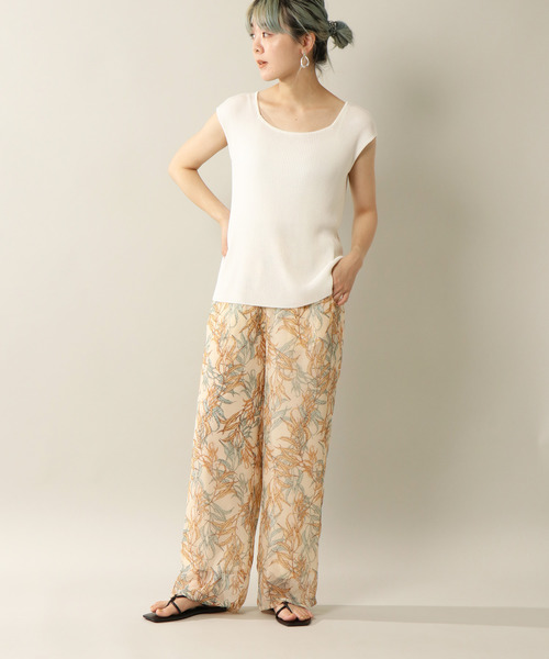 notch.(ノッチ)の「リーフ柄パンツ(その他パンツ・レディース・ブルー/オフホワイト・TM/M)」の9枚目の写真