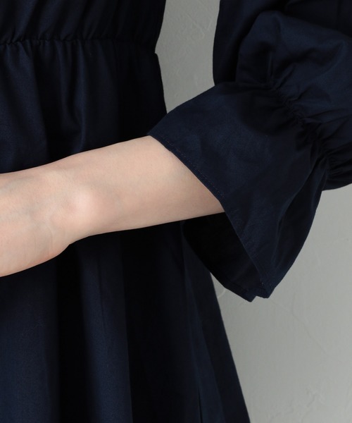 Heather（ヘザー）の「コットンギャザーチュニック　893858（シャツ/ブラウス・レディース・ホワイト/ネイビー・FREE）」の15枚目の写真