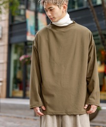 Beno | カットジョーゼット サイドスリット ワイドシルエット モックネック ロンT(Tシャツ/カットソー)