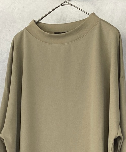 Beno（ビーノ）の「カットジョーゼット ビッグシルエット ワイド セミ ハイネック ロンT（Tシャツ/カットソー・メンズ・ブラック/ベージュ/ブラウン/オリーブ/ネイビー/チャコールグレー/ライトブラウン/カーキ/グレー・M/L）」の16枚目の写真