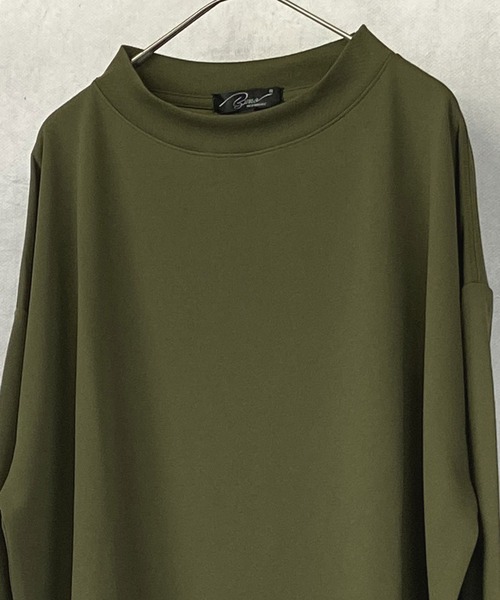 Beno（ビーノ）の「カットジョーゼット ビッグシルエット ワイド セミ ハイネック ロンT（Tシャツ/カットソー・メンズ・ブラック/ベージュ/ブラウン/オリーブ/ネイビー/チャコールグレー/ライトブラウン/カーキ/グレー・M/L）」の17枚目の写真