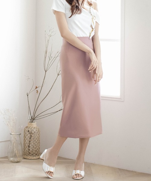 Julia Boutique（ジュリアブティック）の「丈が選べるハイウエストペンシルスカート/20545（スカート・レディース・ブラック系その他/ピンク系その他2/ベージュ系その他/ピンク系その他/ブラック系その他2/ホワイト系その他/ベージュ系その他2/ホワイト系その他2/ブルー系その他/レッド系その他/ブルー系その他2/レッド系その他2・ONE）」の10枚目の写真