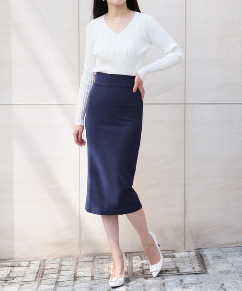 Julia Boutique（ジュリアブティック）の「丈が選べるハイウエストペンシルスカート/20545（スカート・レディース・ブラック系その他/ピンク系その他2/ベージュ系その他/ピンク系その他/ブラック系その他2/ホワイト系その他/ベージュ系その他2/ホワイト系その他2/ブルー系その他/レッド系その他/ブルー系その他2/レッド系その他2・ONE）」の20枚目の写真