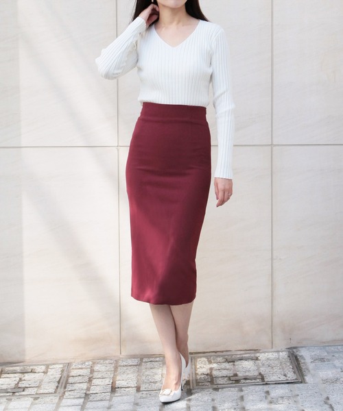 Julia Boutique（ジュリアブティック）の「丈が選べるハイウエストペンシルスカート/20545（スカート・レディース・ブラック系その他/ピンク系その他2/ベージュ系その他/ピンク系その他/ブラック系その他2/ホワイト系その他/ベージュ系その他2/ホワイト系その他2/ブルー系その他/レッド系その他/ブルー系その他2/レッド系その他2・ONE）」の18枚目の写真