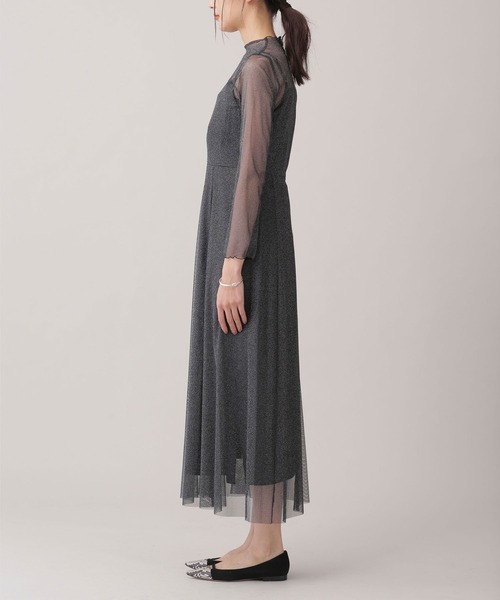 ○ku様○kaene ラメチュールメロウワンピース kaene ドレス 「kaene」ラメチュールメロウワンピース