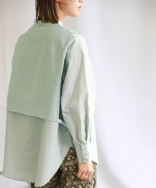 select MOCA（セレクトモカ）の「シアーポプリンサイドレイヤードデザインシャツ（シャツ/ブラウス・レディース・ブラック/オフホワイト/ミント/グリーン・FREE）」の18枚目の写真