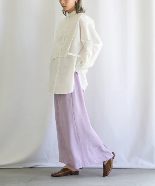 select MOCA（セレクトモカ）の「シアーポプリンサイドレイヤードデザインシャツ（シャツ/ブラウス・レディース・ブラック/オフホワイト/ミント/グリーン・FREE）」の12枚目の写真