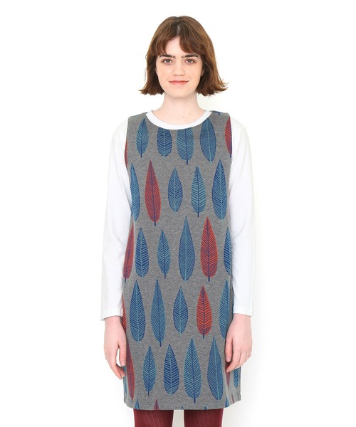 セール ジャカードスリーブレスワンピース ファーレンリーブスパターン ヘザーグレー ワンピース Design Tshirts Store Graniph デザイン ティーシャツ ストア グラニフ のファッション通販 Zozotown