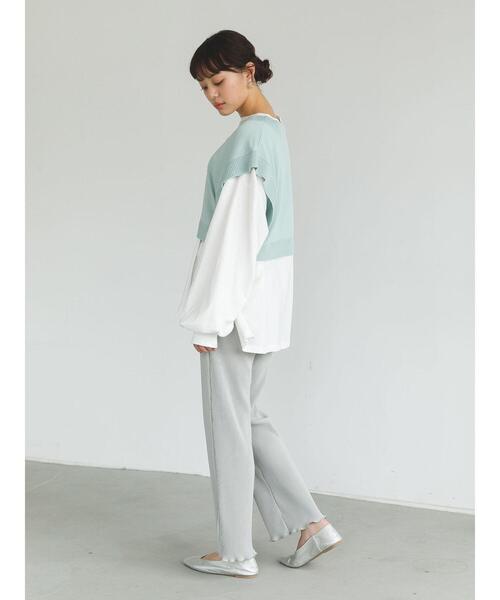 SLURR（スラ―）の「Vネックショート再生ポリエステルビスチェ風ベスト（ベスト・レディース・ブラック/アイボリー/ミント/ベージュ/チョコ・FREE）」の17枚目の写真