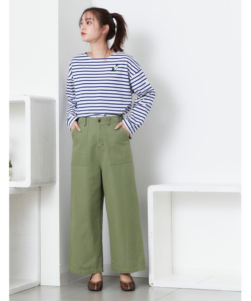 POU DOU DOU（プードゥドゥ）の「ハイウエストワークパンツ（その他パンツ・レディース・キナリ/カーキ/インディゴブルー・3）」の4枚目の写真