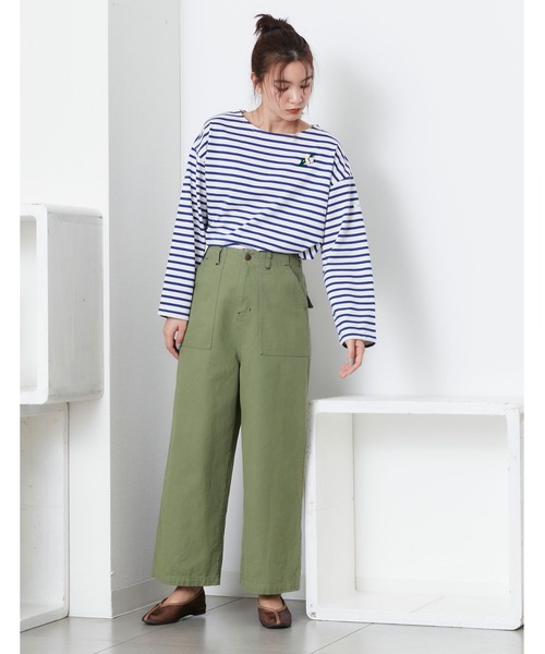 POU DOU DOU（プードゥドゥ）の「ハイウエストワークパンツ（その他パンツ・レディース・キナリ/カーキ/インディゴブルー・3）」の5枚目の写真