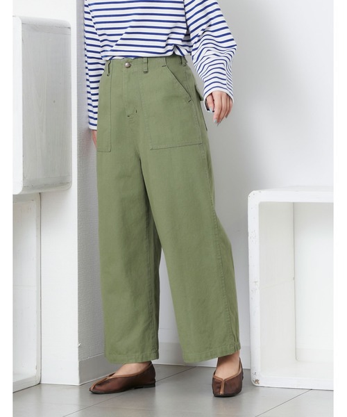 POU DOU DOU（プードゥドゥ）の「ハイウエストワークパンツ（その他パンツ・レディース・キナリ/カーキ/インディゴブルー・3）」の6枚目の写真