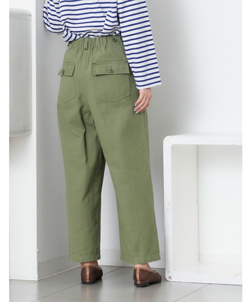 POU DOU DOU（プードゥドゥ）の「ハイウエストワークパンツ（その他パンツ・レディース・キナリ/カーキ/インディゴブルー・3）」の7枚目の写真
