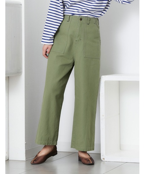 POU DOU DOU（プードゥドゥ）の「ハイウエストワークパンツ（その他パンツ・レディース・キナリ/カーキ/インディゴブルー・3）」の8枚目の写真