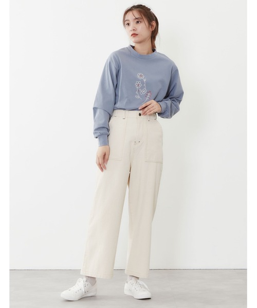 POU DOU DOU（プードゥドゥ）の「ハイウエストワークパンツ（その他パンツ・レディース・キナリ/カーキ/インディゴブルー・3）」の9枚目の写真